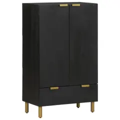 vidaXL Visoka tabla črna 60x33x100 cm Izoblikovan les