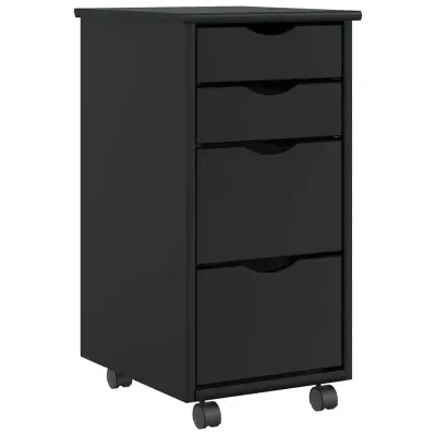 vidaXL Rolling Cabinet s predali "MOSS" Masivni les borovega lesa