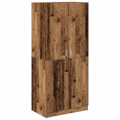vidaXL Garderobna omara Old Wood 90x52x200 cm Inženirski les