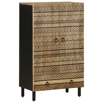 vidaXL Highboard 60x33,5x110 cm Masivni neobdelan les Mango