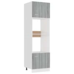 vidaXL Omara za mikrovalovno pečico “Lyon” siva sonoma 60x57x207 cm