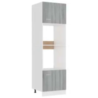 vidaXL Omara za mikrovalovno pečico “Lyon” siva sonoma 60x57x207 cm