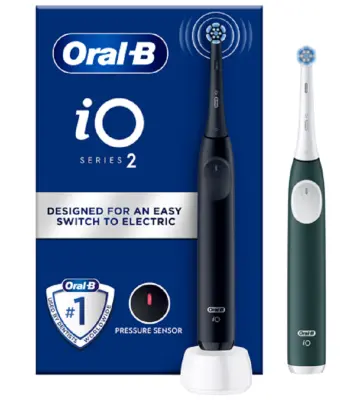 Oral-B iO2 električna zobna ščetka, duo pakiranje, črna in zelena