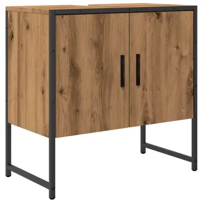 vidaXL Omarica za umivalnik artisan hrast 60x33x60 cm inž. les