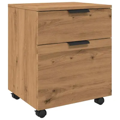 vidaXL Pisarniška omarica na kolesih artisan hrast 45x38x54cm inž. les