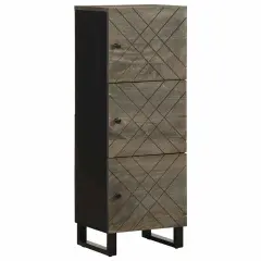vidaXL Visoka omarica črna 40x33x110 cm trden mangov les