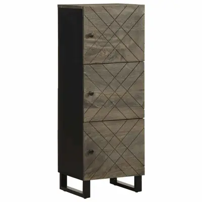 vidaXL Visoka omarica črna 40x33x110 cm trden mangov les