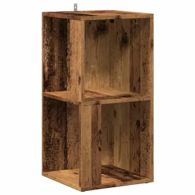 vidaXL Kotna omara Old Wood 33x33x67 cm Inženirski les