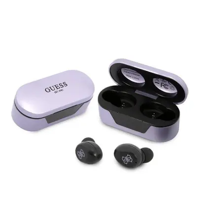 GUESS GUTWST31EU TWS BLUETOOTH SLUŠALKE KOMPLET S PRIKLJUČNO POSTAJO VIJOLIČNE