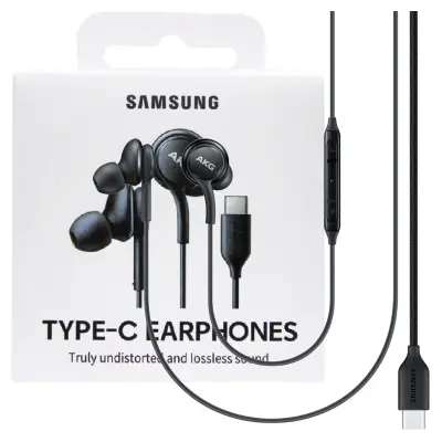 SAMSUNG AKG ŽIČNE IN-EAR SLUŠALKE USB TIP C ZA TELEFONE ČRNE