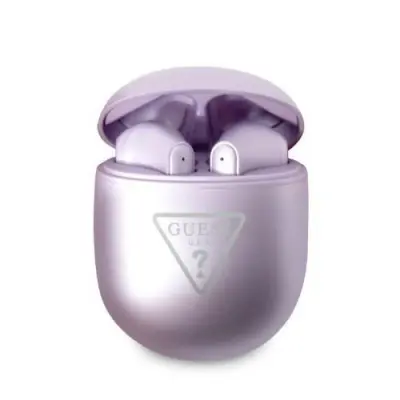 GUESS BLUETOOTH TWS SLUŠALKE GUTWST82TRU + DOCKING STATION VIJOLIČNE