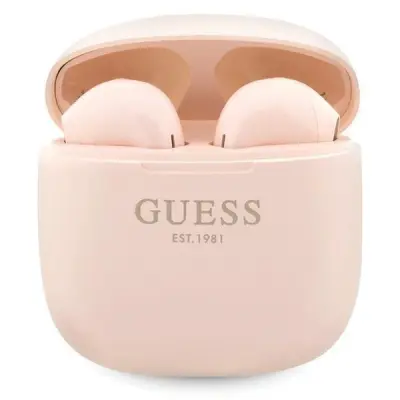 GUESS CLASSIC EST LOGO TWS BLUETOOTH SLUŠALKE ZA TELEFONE + STATION PINK