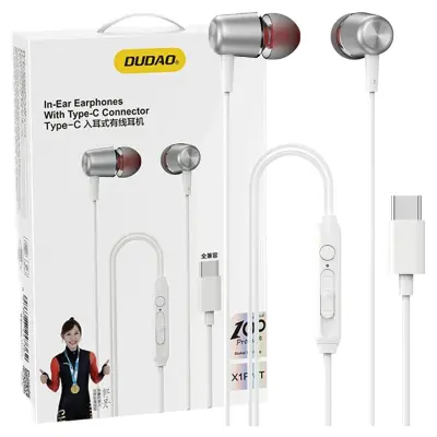 DUDAO X1PROT ŽIČNE IN-EAR SLUŠALKE USB-C 1.2M BELE ZA TELEFON