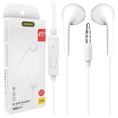 DUDAO IN-EAR ŽIČNE SLUŠALKE MINI JACK 3,5 MM WHITE SET X10S