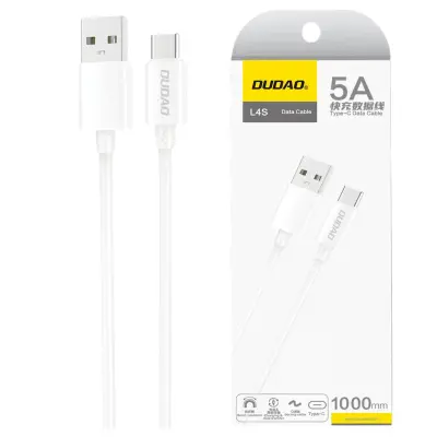 DUDAO USB-A / USB-C KABEL 2A 1M BEL ZA POLNJENJE TELEFONOV, TABLIC