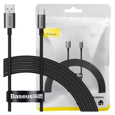 BASEUS SUPERIOR SERIES KABEL USB-A USB-C 100W 1,5M ČRN ZA POLNJENJE