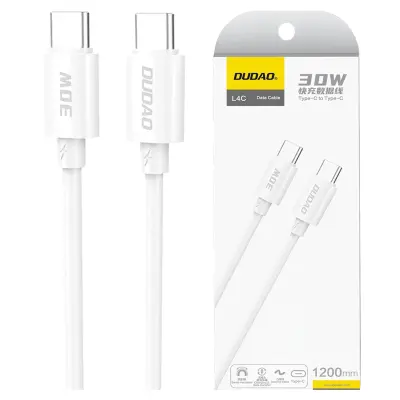 DUDAO USB-C V USB-C KABEL 30W 2M BEL POLNILNI KABEL ZA TELEFON