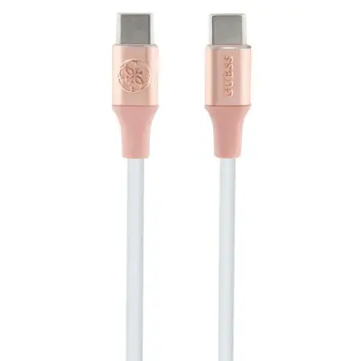 GUESS EBOSSED LOGO USB-C / USB-C KABEL 1,5M ZA HITRO POLNJENJE ROZA