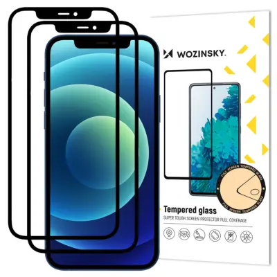 OVITEK IZ KALJENEGA STEKLA WOZINSKY, POLNO LEPILO, PRIJAZNO ZA IPHONE 12 12 PRO 2X
