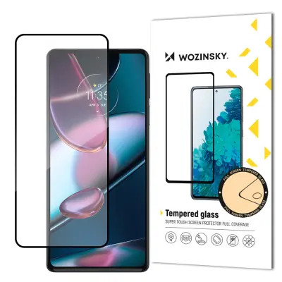 ETUI IZ KALJENEGA STEKLA WOZINSKY, POLNO LEPILO, PRIJAZNO ZA MOTOROLA EDGE 30 ČRNO