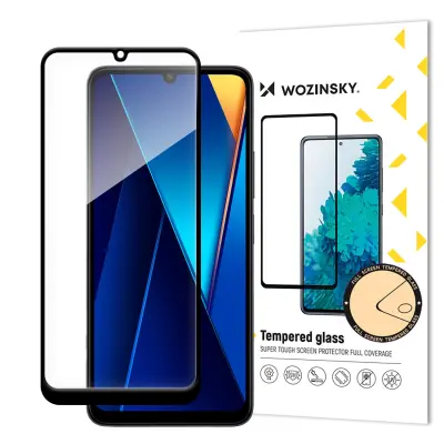 WOZINSKY KALJENO STEKLO POLNO LEPILO Z OKVIRJEM ZA XIAOMI POCO C65/REDMI 13C