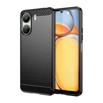 OVITEK CARBON ZA XIAOMI REDMI 13C FLEKSIBILNI SILIKONSKI OVITEK, ČRN
