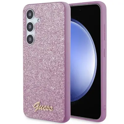 OVITEK GUESS GLITTER SCRIP CASE ZA SAMSUNG GALAXY S24 VIJOLIČEN