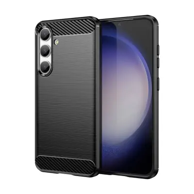 SILIKONSKI OVITEK HURTEL CARBON CASE ZA SAMSUNG GALAXY S24 ČRN