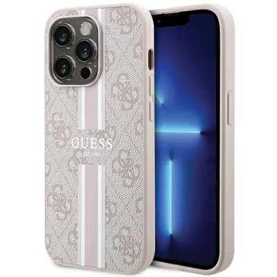 GUESS OVITEK 4G PRINTED STRIPES ZA MAGSAFE ZA IPHONE 15 PRO MAX ROZA