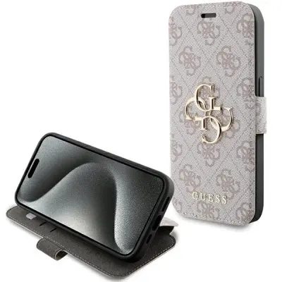 OVITEK GUESS 4G METAL LOGO ZA IPHONE 15 PRO OVITEK ROZA