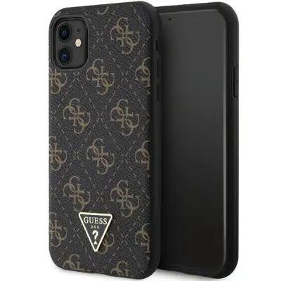 GUESS 4G TRIKOTNI KOVINSKI LOGO OVITEK ZA IPHONE 11 XR ČRN