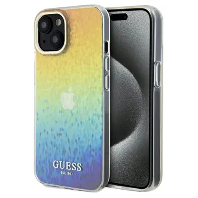 OVITEK GUESS ZA IPHONE 14 15 13 IML VEČBARVNI DISKO OGLEDALO