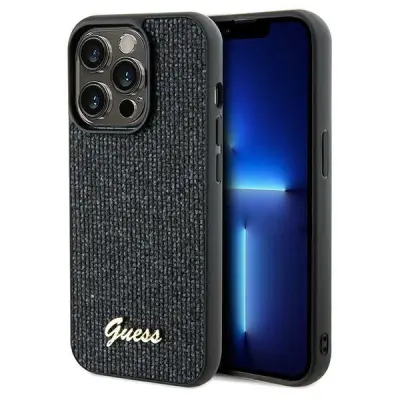 OVITEK GUESS DISCO METAL SCRIP CASE OVITEK ZA IPHONE 14 PRO MAX ČRN