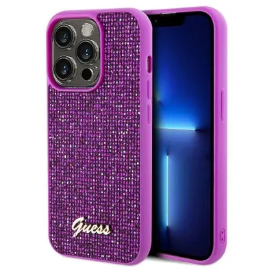 OVITEK GUESS DISCO METAL SCRIP CASE ZA IPHONE 14 PRO FUCHSIA