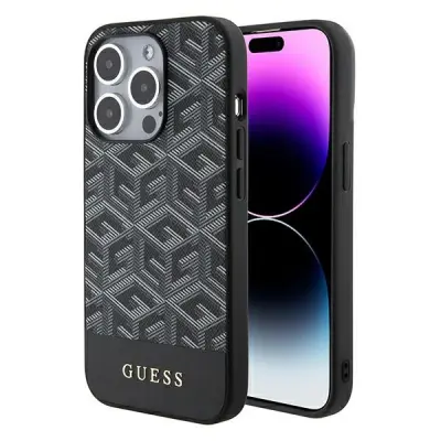GUESS OVITEK GCUBE STRIPES ZA MAGSAFE ZA IPHONE 15 PRO MAX ČRN
