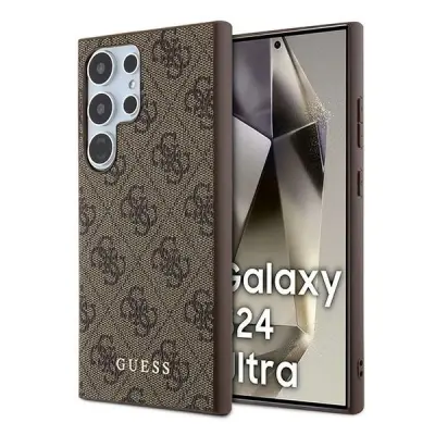 GUESS 4G KOVINSKI ZLAT LOGO OVITEK ZA SAMSUNG GALAXY S24 ULTRA RJAV