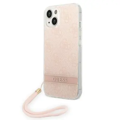 OVITEK GUESS HARDCASE ZA IPHONE 14 PLUS 6.7' ROZA 4G PRINT STRAP