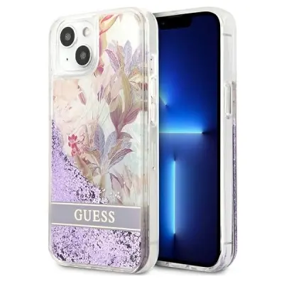 OVITEK GUESS IPHONE 13 MINI 5.4 HARDCASE VIJOLIČEN TEKOČI BLEŠČIČNI OVITEK