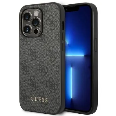 OVITEK GUESS HARD ZA IPHONE 14 PRO MAX 6.7 SIVI OVITEK Z ZLATIM LOGOTIPOM