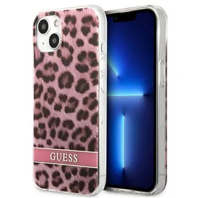 GUESS HARDCASE LEOPARD OVITEK ZA IPHONE 13 MINI 5.4 ROZA