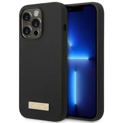 GUESS TRDI OVITEK SILIKONSKI LOGO PLOŠČICA ZA IPHONE 14 PRO MAX 6.7 ZA MAGSAFE