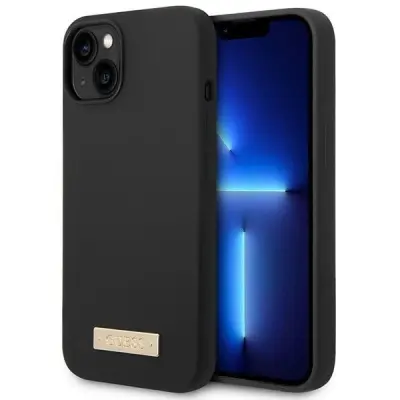 SILIKONSKI OVITEK GUESS TRDI ZA IPHONE 14 PLUS 6.7 ZA MAGSAFE ČRN