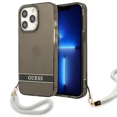 GUESS HARDCASE PROSOJEN OVITEK ZA IPHONE 13 PRO 13 6.1 ČRN