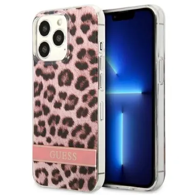 OVITEK GUESS HARDCASE LEOPARD ZA IPHONE 13 PRO 13 6.1 ROZA