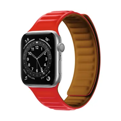 VELEPRODAJA MAGNETNI PAŠEK ZA APPLE WATCH 6 5 4 3 2 SE 44 MM 42 MM RDEČ