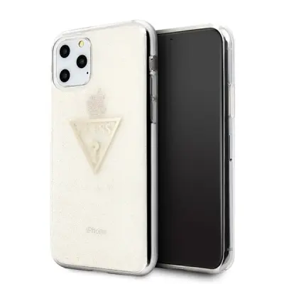 GUESS TRDI OVITEK Z BLEŠČICAMI TRIKOTNIK ZA IPHONE 11 PRO ZLAT OVITEK