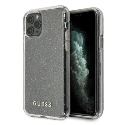 OVITEK GUESS HARD ZA IPHONE 11 PRO MAX SREBRN OVITEK Z BLEŠČICAMI