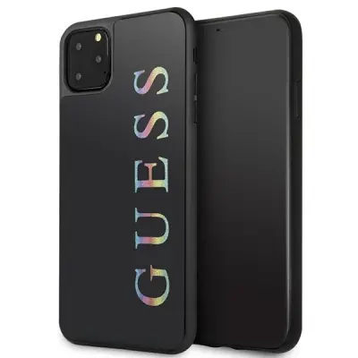 GUESS OVITEK TRDI OVITEK GLITTER LOGO ZA IPHONE 11 PRO MAX ČRN