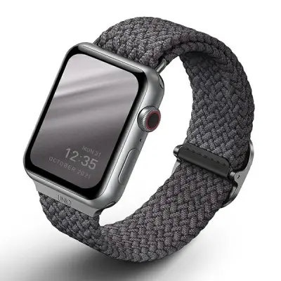 PASEK UNIQ ASPEN BRAIDED NA APPLE WATCH 1/2/3/4/5/6/7/8/SE/SE2 40/38/41MM - SZARY