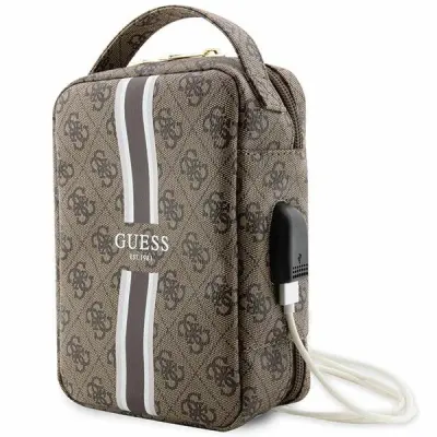 GUESS TORBA ORGANIZER 4G POTISKANE ČRTE ZA ROKO ČEZ RAMO RJAVA